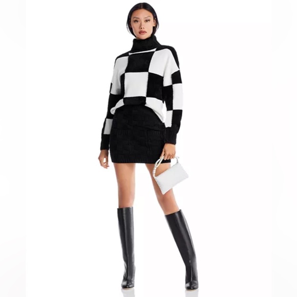 STAUD Sweaters - STAUD Benny Checkerboard Turtleneck Sweater